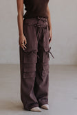 Chocolate Brown Pocket Cargo Jaicee Pants
