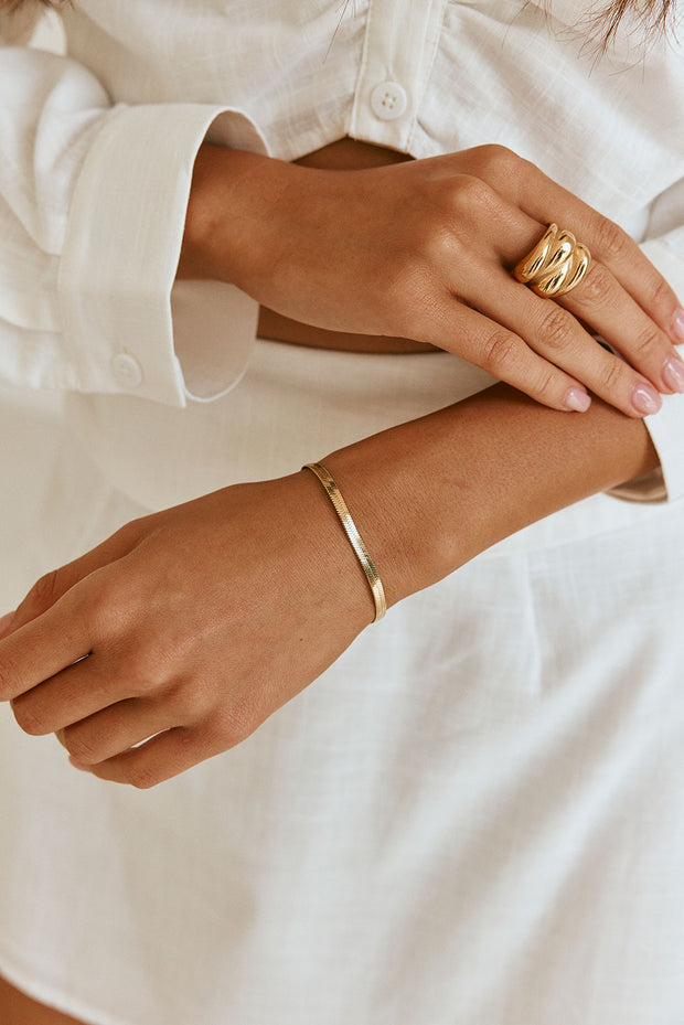 Klara Herringbone Bracelet Gold klara-herringbone-bracelet-gold