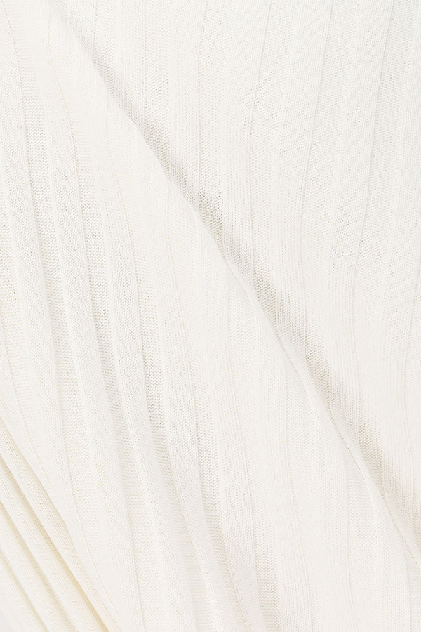 White Ribbed Knit Strappy Maxi Adley Dress