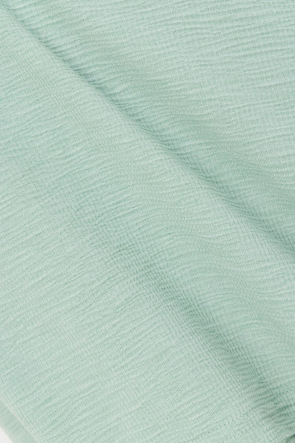 Sage Green One-Shoulder Side Tie Zen Top