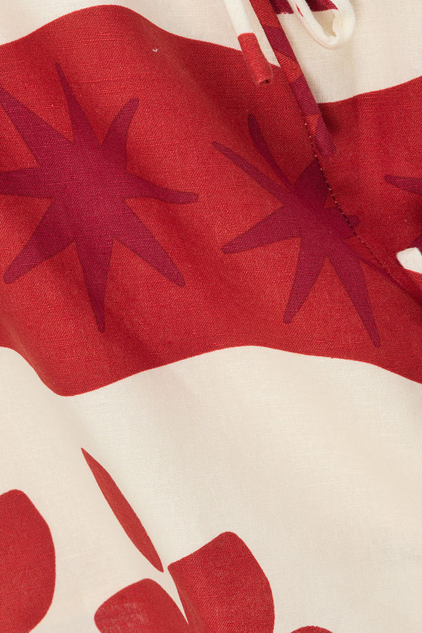 Red Sienna Sunset Bow Mini Natsuki Dress