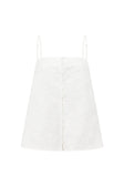 White Cotton Thin Strap Button Down Aaliyah Top