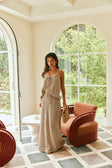 Taupe Knit Drawstring Maxi Havana Skirt