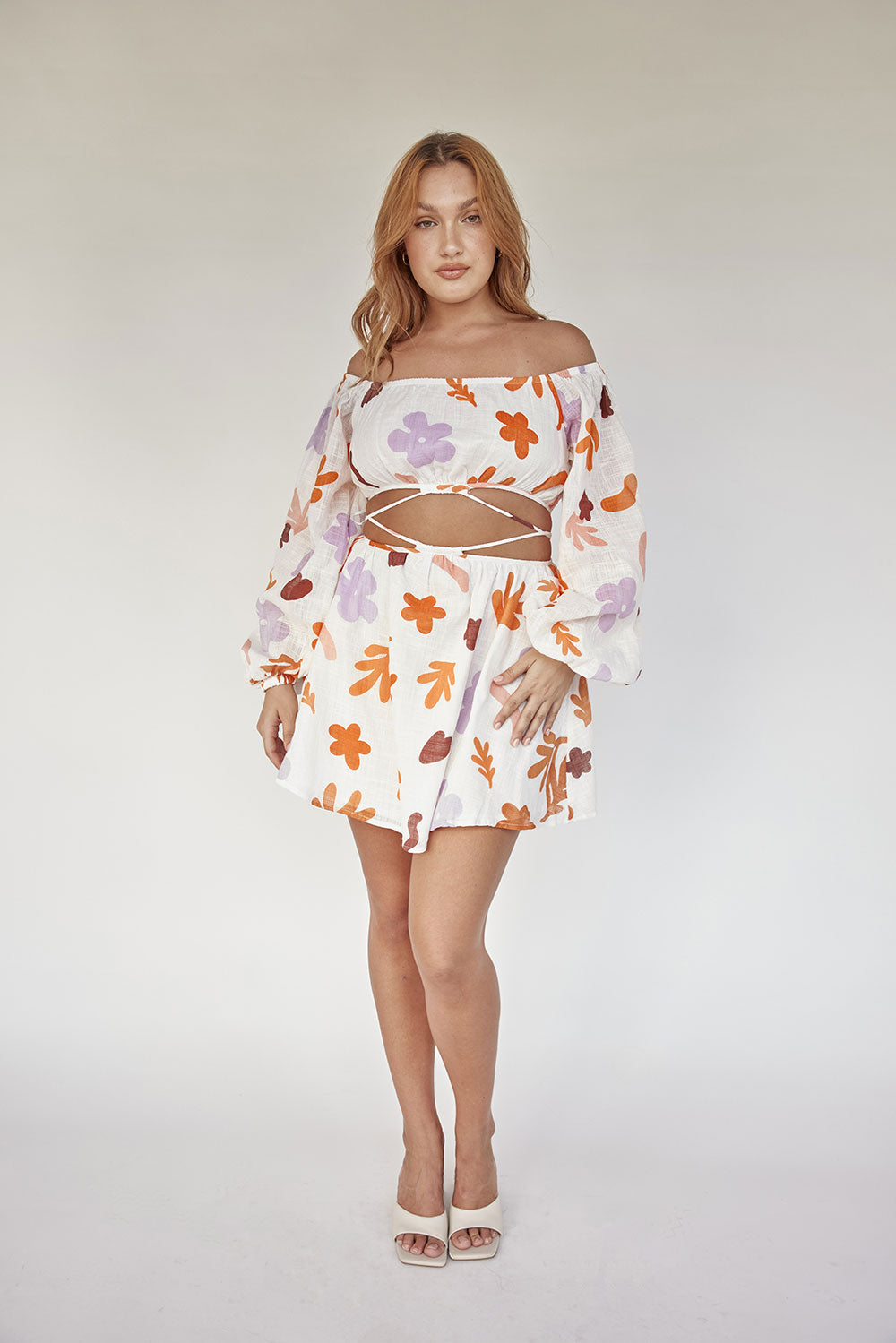 SAMPLE-Avie Off Shoulder Dress - Autumn