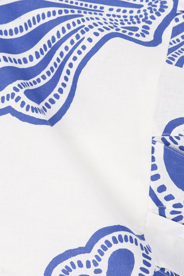 Danna Thin Strap Playsuit - Seashell Print, Blue, White