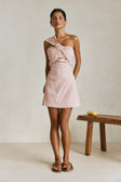 Pink One Shoulder Cutout Mini Knot Dimmi Dress