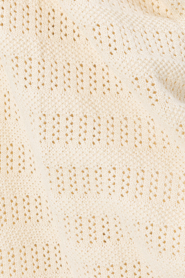 Beige Knit Elastic Zhuri Pants