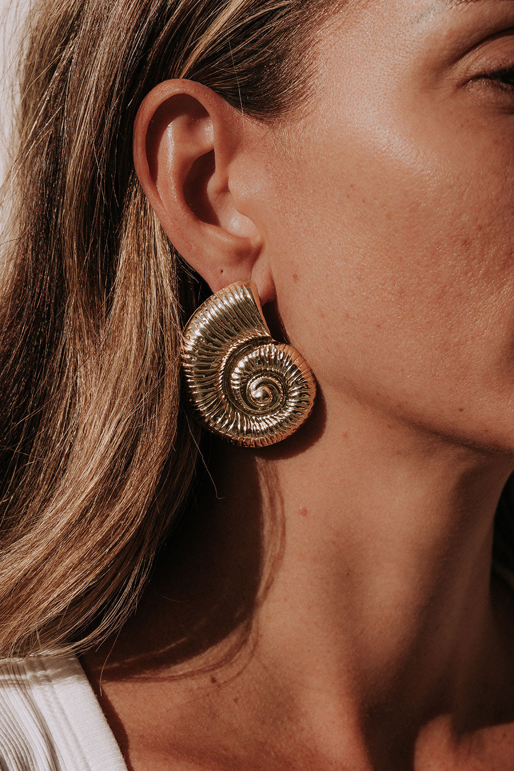 Sabo Shell Gold Toned Sundial Shell Earrings – SABO