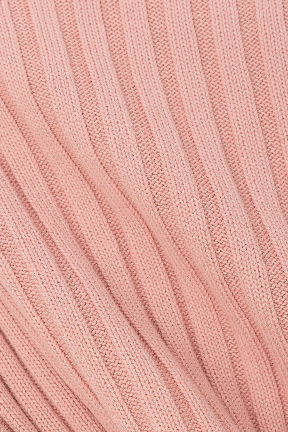 Blush Pink Ribbed Knit Short Sleeve Celine Top