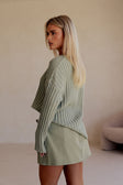 Sage Green Asymmetric Wrap Mini Rocio Skort