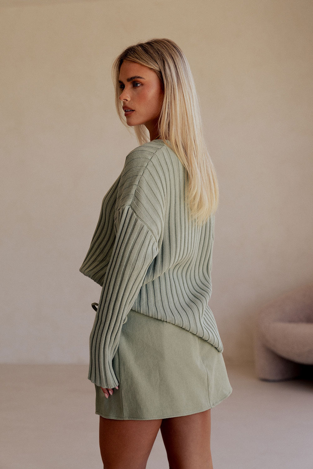 SAMPLE-Rocio Wrap Skort - Green