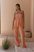 Coral Pointelle Knit Strapless Athena Top