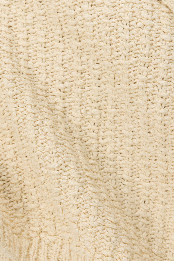 Cream Cotton Knit Shirt Mini Solara Dress