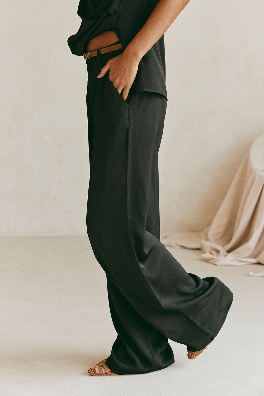 Black High Waist Pocket Trouser Zarah Pants