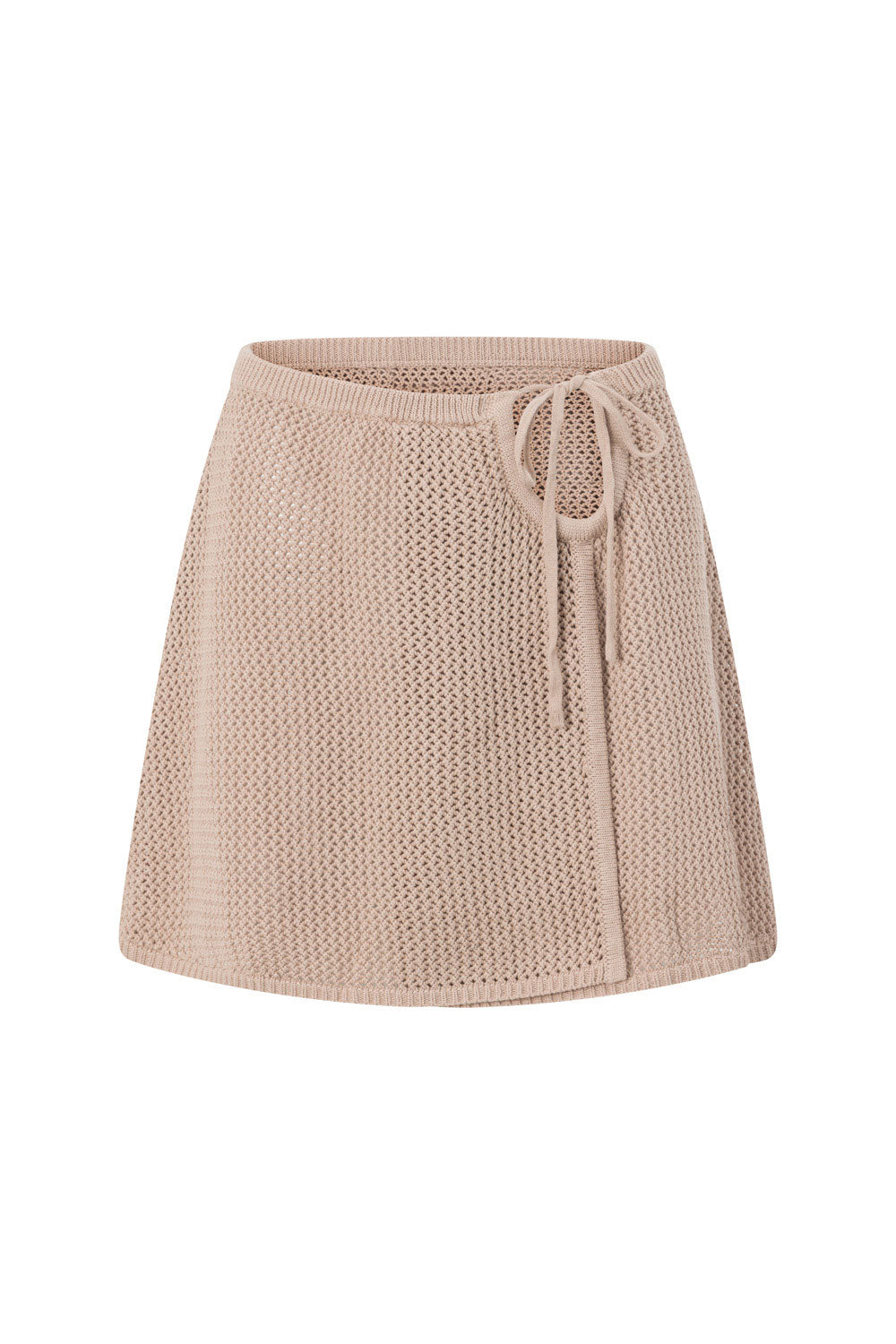 Chocolate Brown Knit Drawstring Mini Priya Skirt