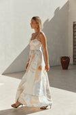 Pink Vintage Bloom Print Maxi Genevieve Dress