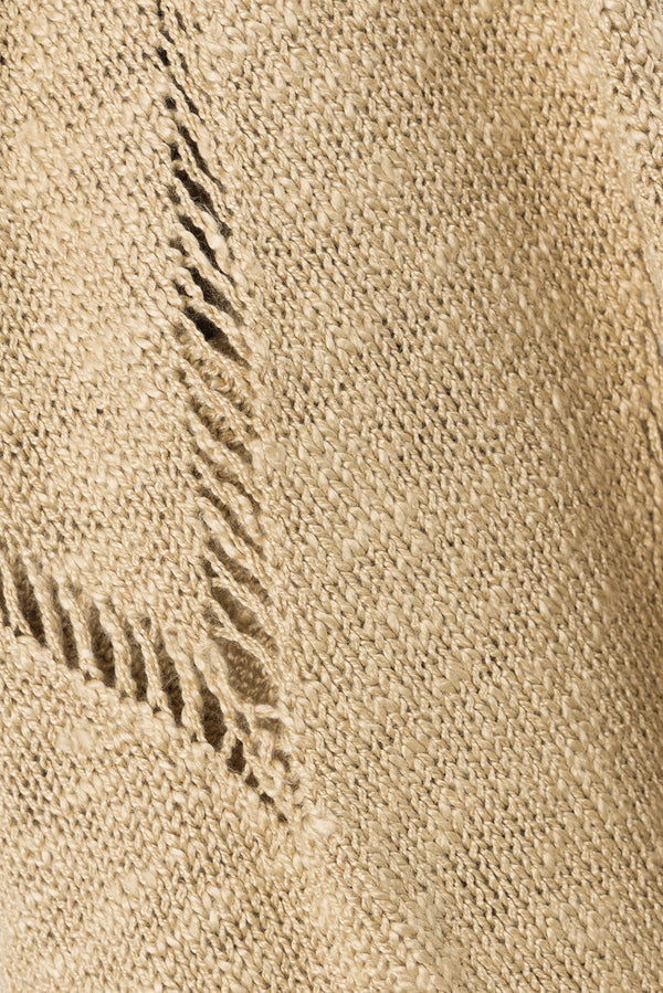 Tan Knit High Waist Ladder Pannel Josiah Pants