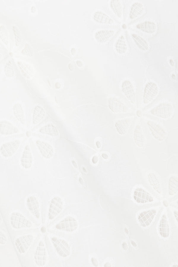 Bridal White Broderie Off Shoulder Mini Laora Dress