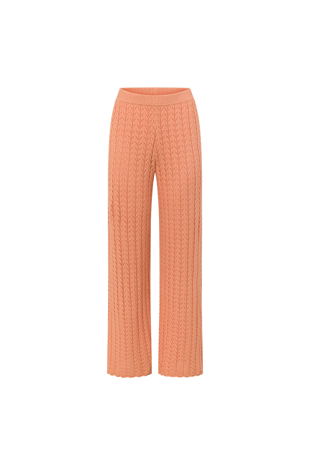 Coral Pointelle Knit High Waist Athena Pants