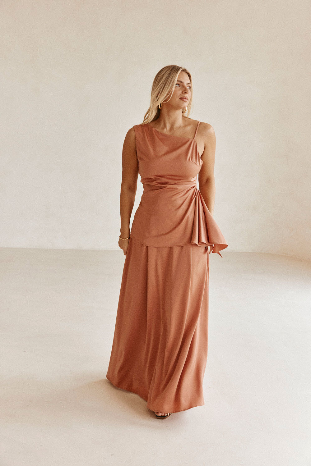 Coral Pleated Maxi Hailey Skirt