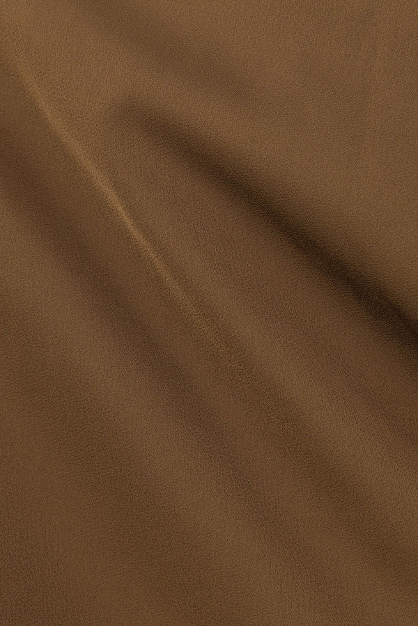 Chocolate Brown Silk Asymmetrical Mini Genoa Dress