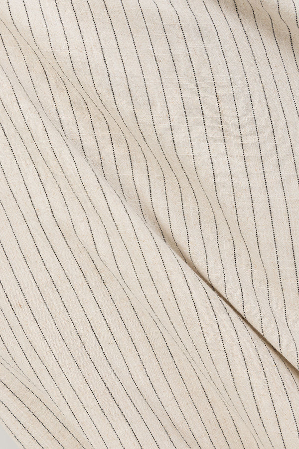 Beige and Black Pinstripe V Neck Maxi Cipriana Dress