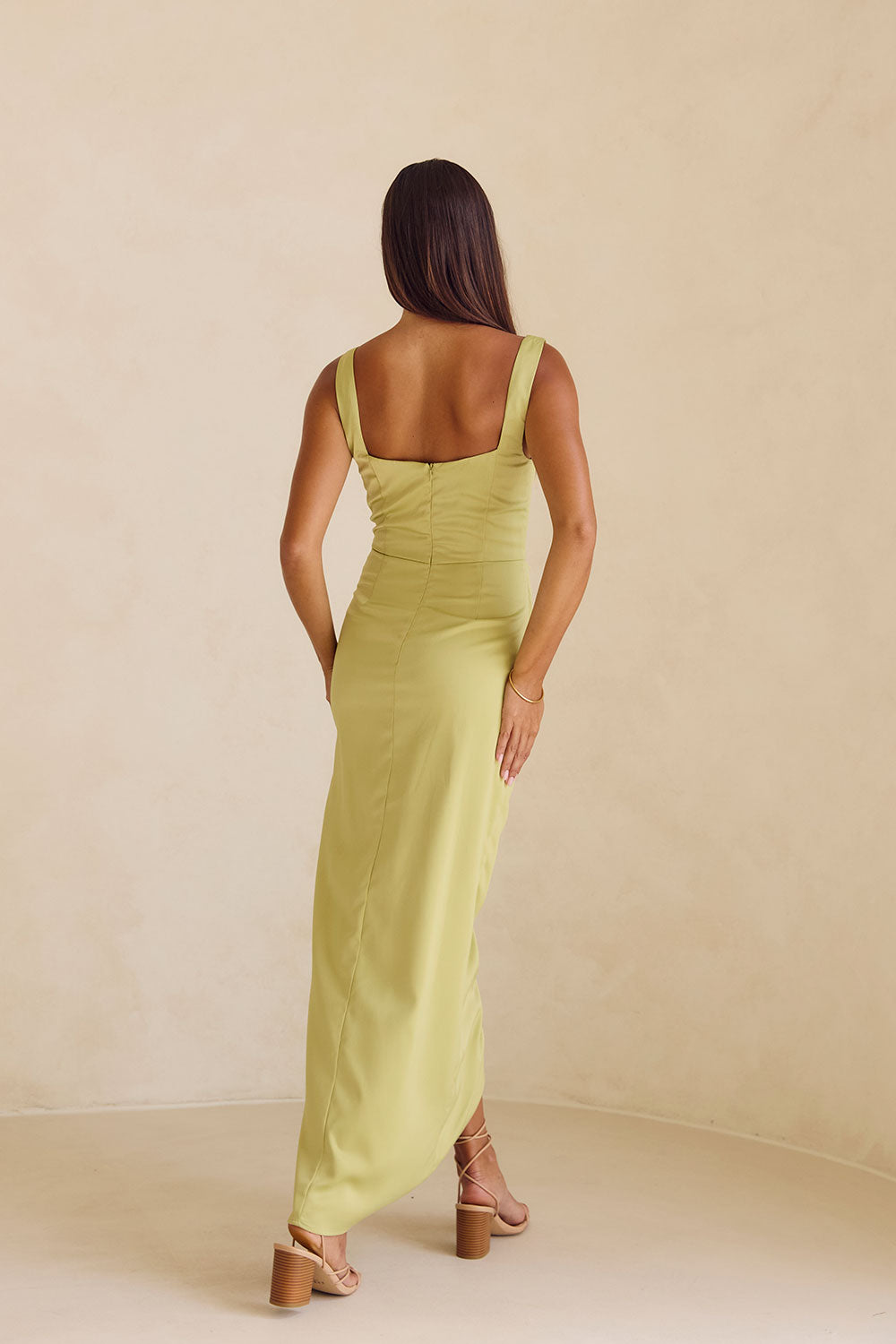 Green Split Midi Noah Midi Dress