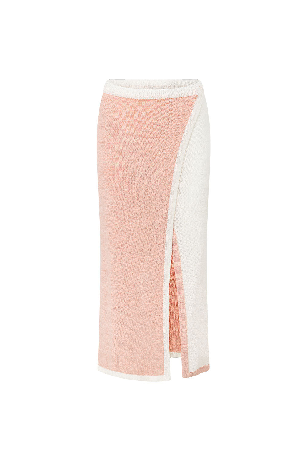 Pink Knit Overlay Elastic Maxi Danita Skirt