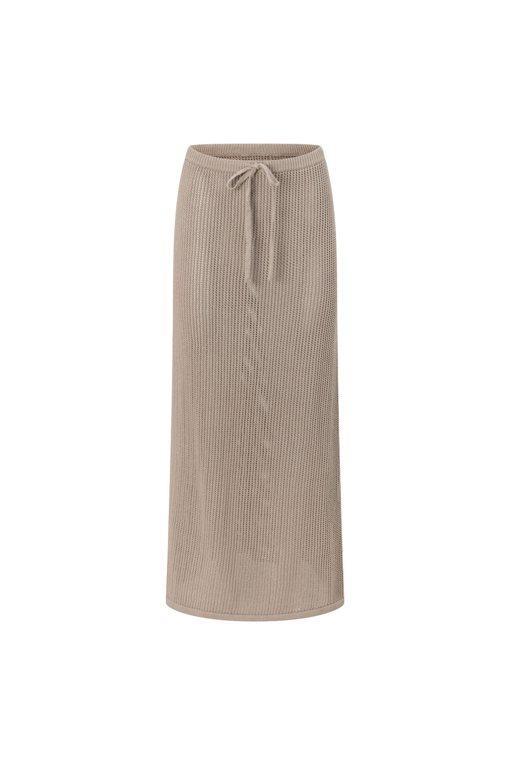 Taupe Knit Drawstring Maxi Havana Skirt