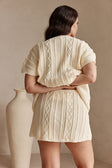 Cream Knit A Line Mini Romy Skirt