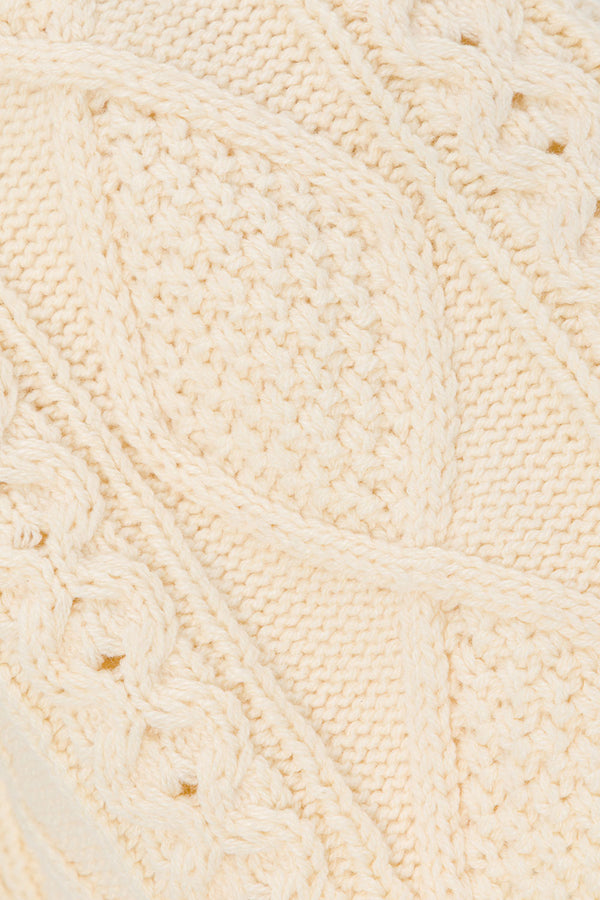 Cream Cable Knit High Waist Holli Shorts