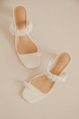 Catalina Block Mules / Heels - White