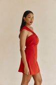 Red One Shoulder Mini Dimmi Dress