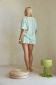 Mint Green Crochet Knit Short Sleeve Leah Top