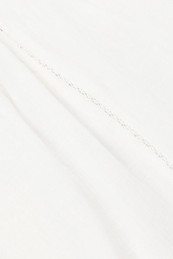 White Lace Backless Strappy Button Up Aviva Top