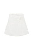 White Cotton Gathered Mini Alani Skirt