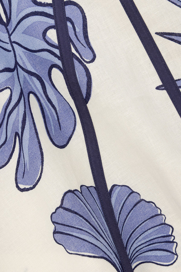 Blue Phylida Azure Print Strapless Mini Via Dress