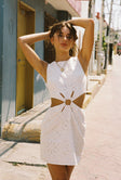 Brigitte Ring Mini Dress - White