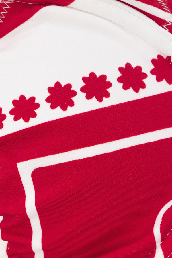 Red Voyage Print Strappy Nisi Balconette Bikini Top