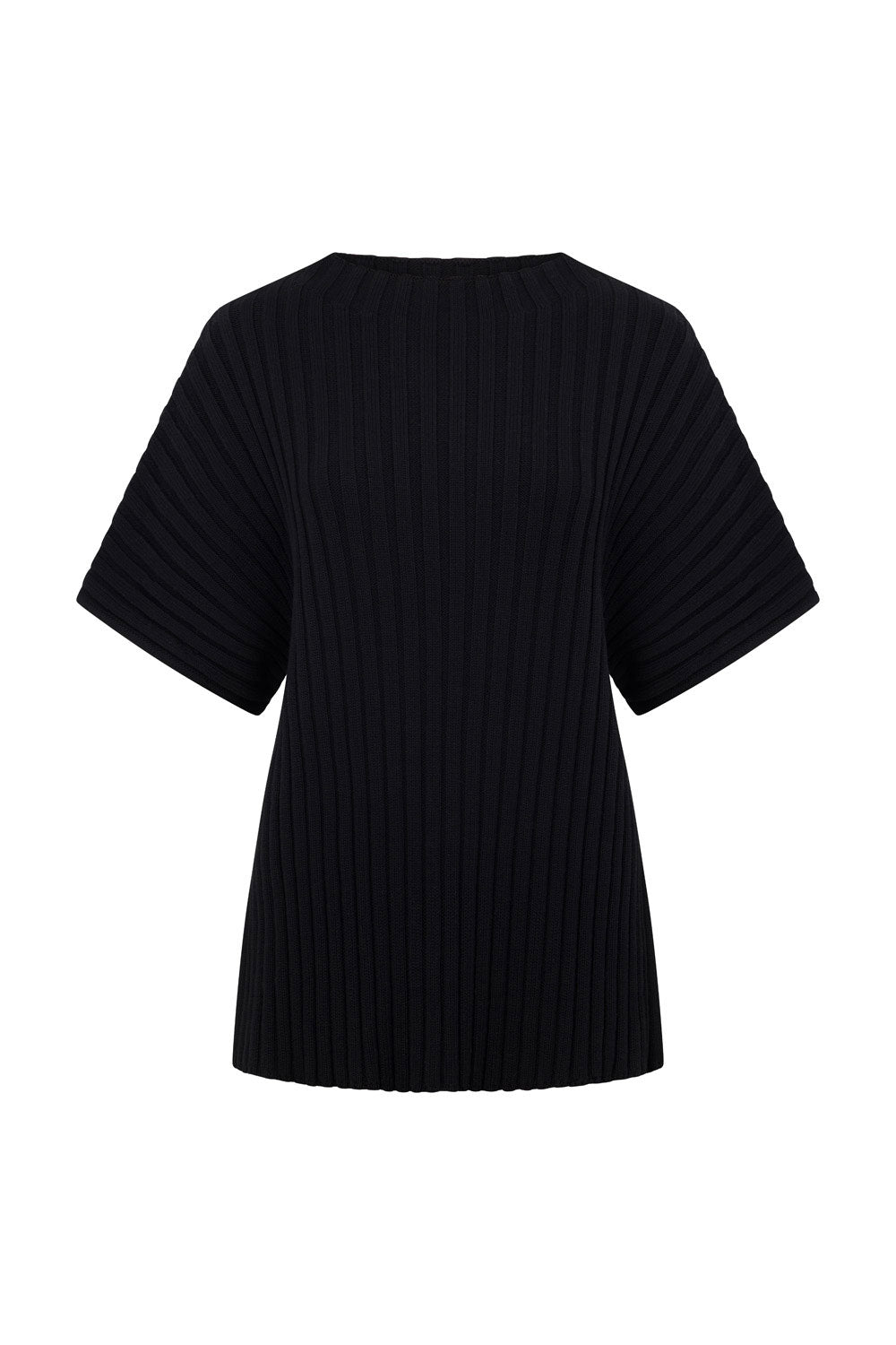 Celine Knit Ribbed Top - Black