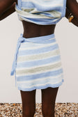 Blue Stripe Knit Mini Wrap Nell Skirt