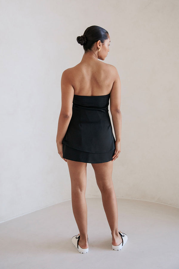 Black High Waist Wrap Mini Kleo Skirt