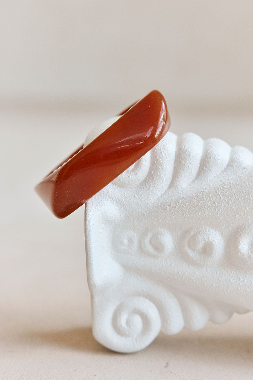 Toffee Brown Resin Chunky Geo Alaria Bangle 