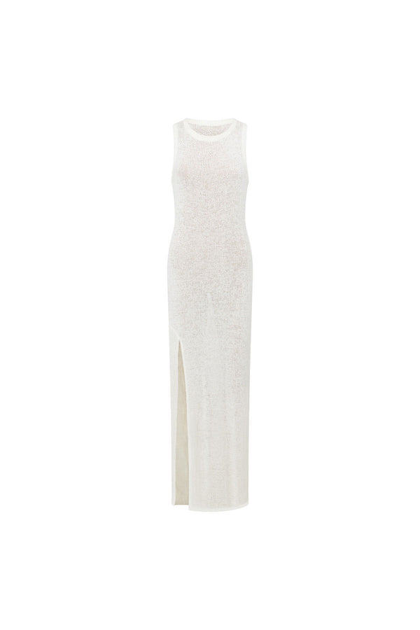 Alondra Knit Maxi Dress - White