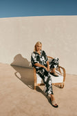 Black Alma Caroline Floral Print Drawstring Enza Pants