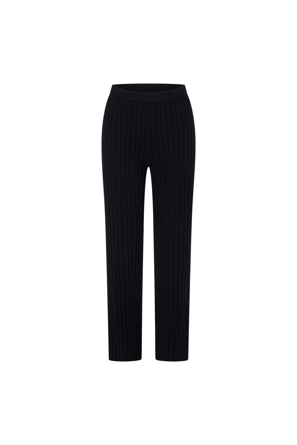 Celine Knit Ribbed Pants - Black