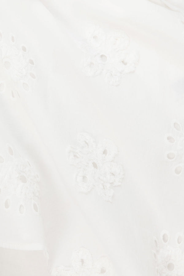 White Broderie Puff Sleeve Aveline Top