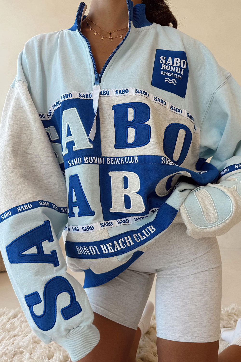 Blue Terry Oversized Vintage Bondi Sweater