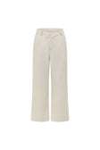 Beige Asymmetric Waist Straight Leg Azul Trouser Pants