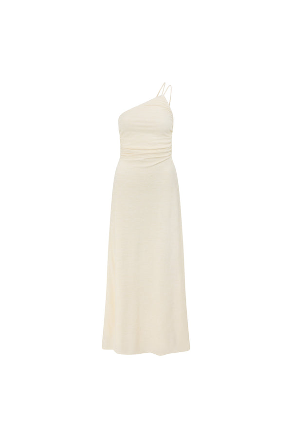 Bridal Cream One Shoulder Backless Maxi Emilee Dress